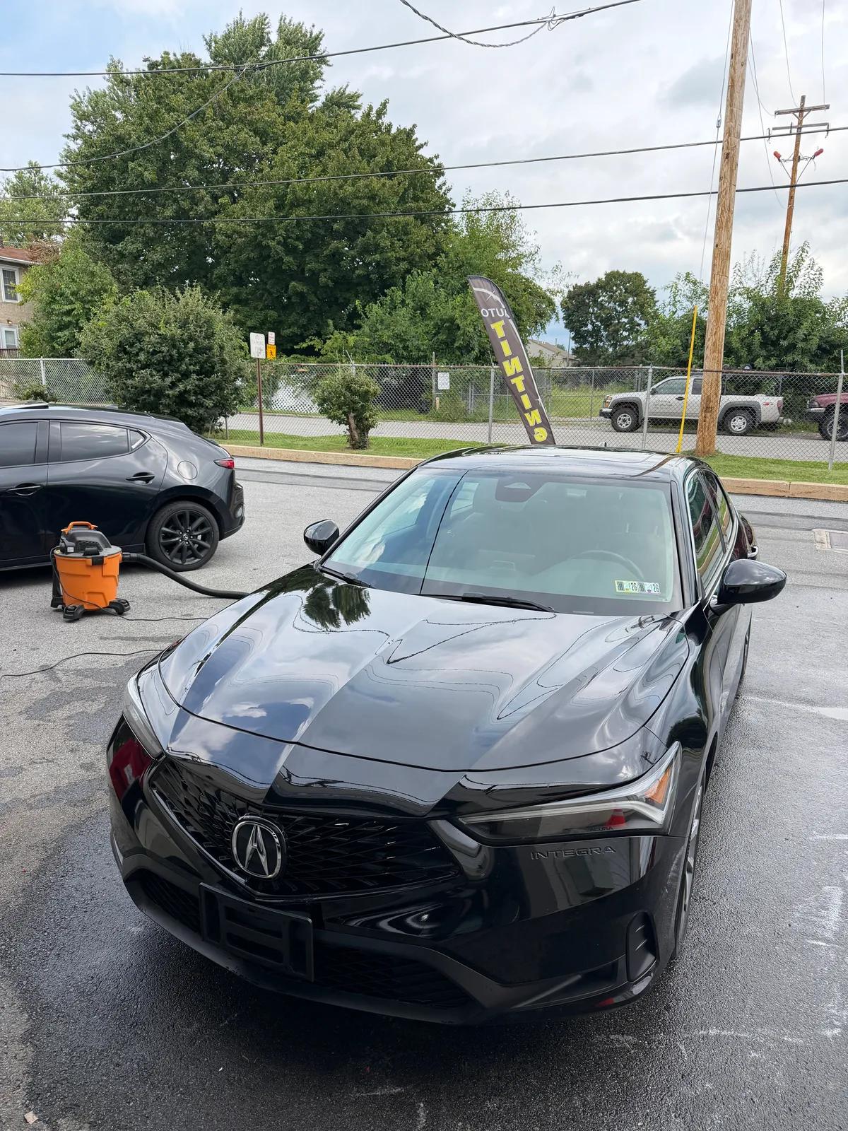 Black Acura Integra after a full wash and exterior detail. GNelson Detailing West Chester PA