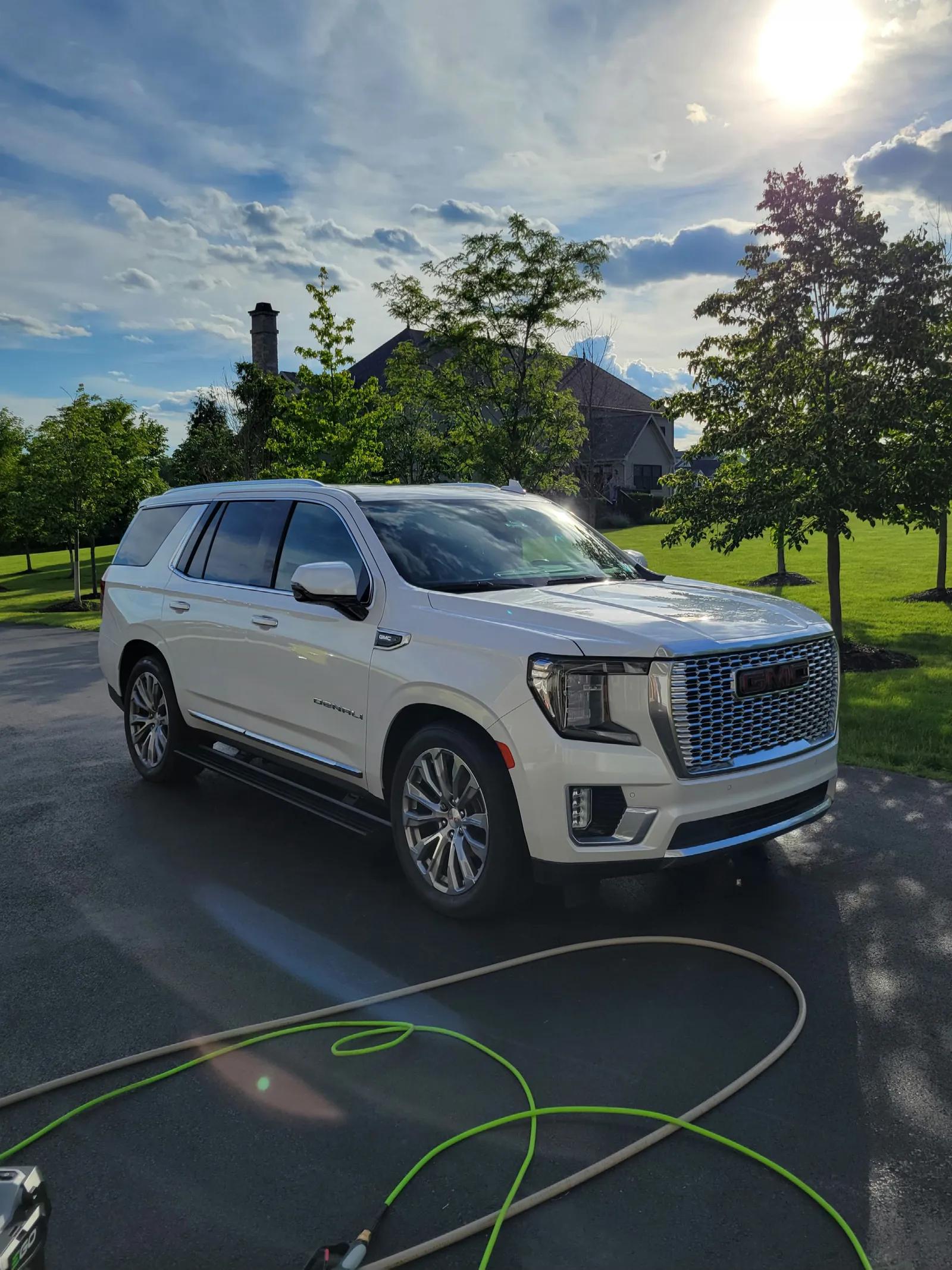 White GMC Yukon Denali after exterior detail — West Chester PA