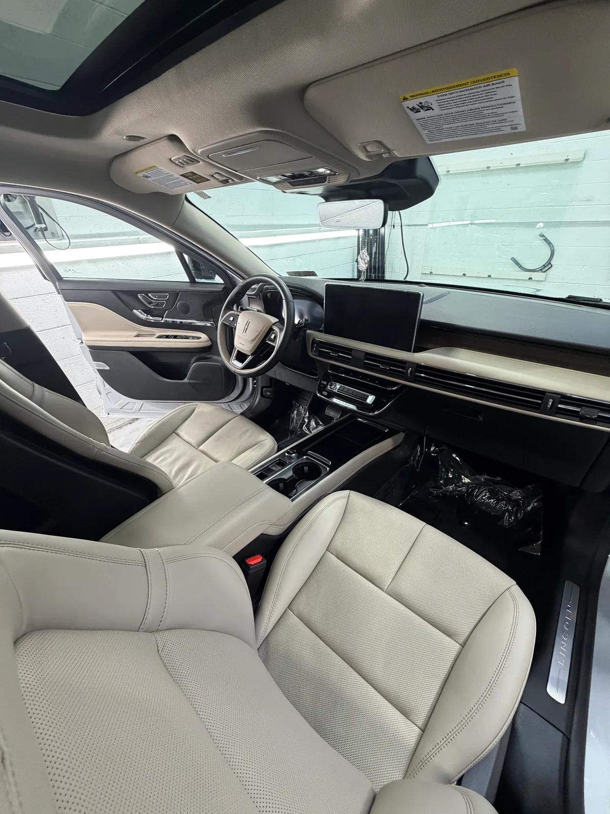 Lincoln Corsair cream leather interior after detail — GNelson Detailing