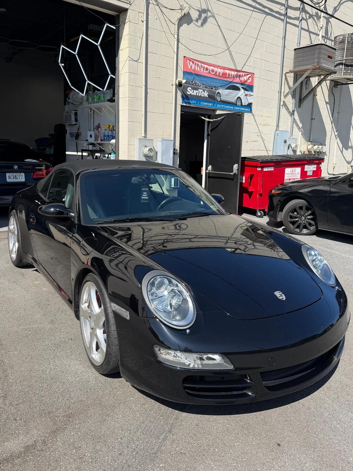 Black Porsche 911 cabriolet after a FEYNLAB ceramic coating. GNelson Detailing West Chester PA